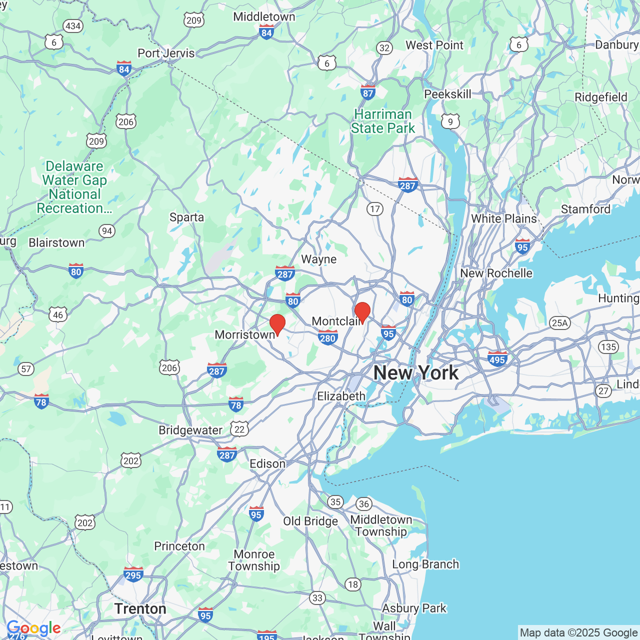 Google map image of our locations