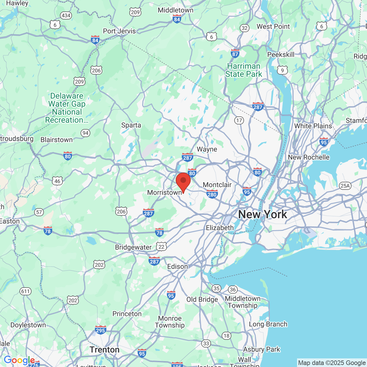 Google map image of our location in 131 Columbia Turnpike Florham Park, NJ